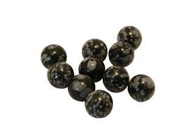 10 stk. 8 mm Obsidian snefnug perler